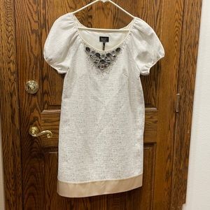Laundry White Silver Beaded Dress